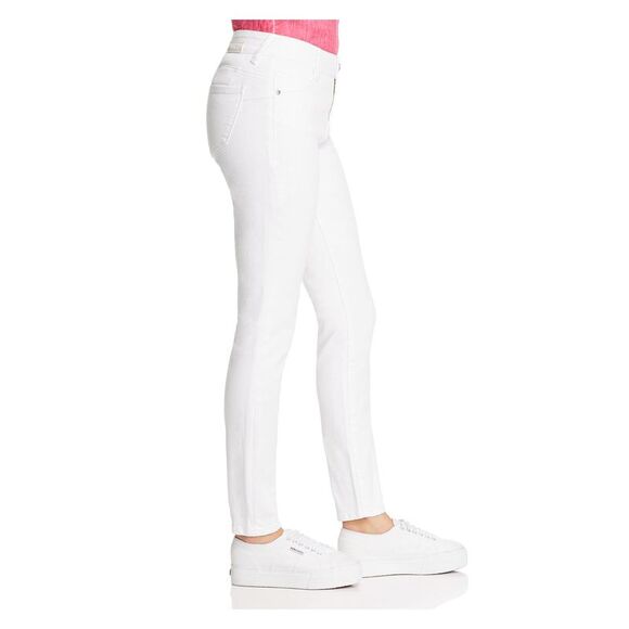 JAG Womens Skinny Jeans White Zippered Pocketed Solid Mid Rise Juniors 0/25 - Picture 3 of 4